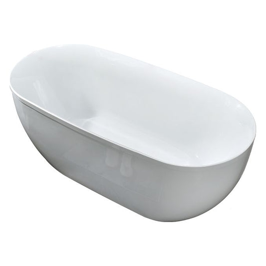 Stand Alone Bath White Acrylic Oval Modern Back to Wall Bathtub (Board not Included) Clearhalo 'Bathroom Remodel & Bathroom Fixtures' 'Bathtubs' 'Home Improvement' 'home_improvement' 'home_improvement_bathtubs' 'Showers & Bathtubs' 1200x1200_8f75d792-d4ca-49c5-9b1b-cc7b65e9e5f7