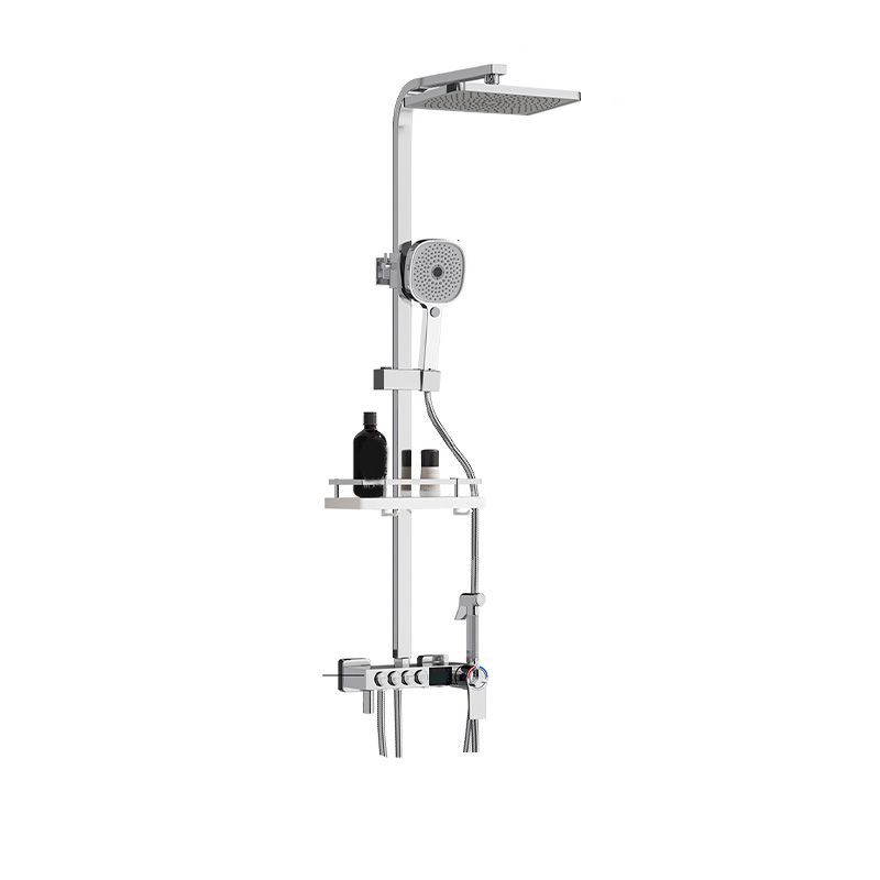Thermostatic Shower Set Adjustable Spray Pattern Shower System with Slide Bar Clearhalo 'Bathroom Remodel & Bathroom Fixtures' 'Home Improvement' 'home_improvement' 'home_improvement_shower_faucets' 'Shower Faucets & Systems' 'shower_faucets' 'Showers & Bathtubs Plumbing' 'Showers & Bathtubs' 1200x1200_8f81583b-1143-4236-a401-2b174b51fa47