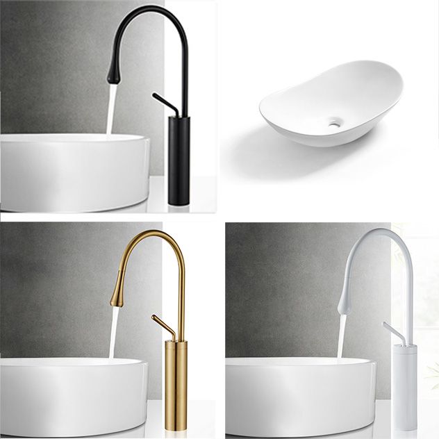 Contemporary Bathroom Sink Pop-Up Drain Porcelain Solid Color Oval-Shape Vessel Sink Clearhalo 'Bathroom Remodel & Bathroom Fixtures' 'Bathroom Sinks & Faucet Components' 'Bathroom Sinks' 'bathroom_sink' 'Home Improvement' 'home_improvement' 'home_improvement_bathroom_sink' 1200x1200_8f837267-40d4-4b8d-be38-3c0ba6869ee9