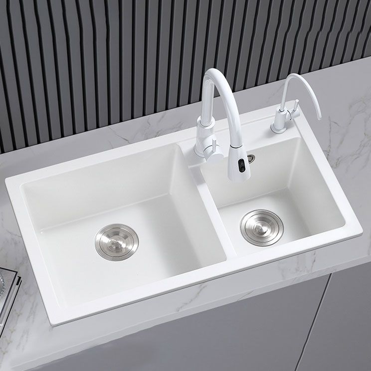 Classic Quartz Sink Double Bowl Solid Color Kitchen Sink with Faucet Clearhalo 'Home Improvement' 'home_improvement' 'home_improvement_kitchen_sinks' 'Kitchen Remodel & Kitchen Fixtures' 'Kitchen Sinks & Faucet Components' 'Kitchen Sinks' 'kitchen_sinks' 1200x1200_8f942bdb-6933-4392-a7f7-0b43262e5e37