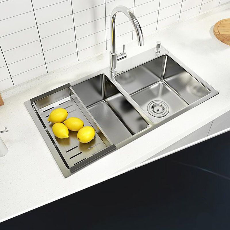 Modern Kitchen Bar Sink Stainless Steel with Drain Strainer Kit and Soap Dispenser Sink Clearhalo 'Home Improvement' 'home_improvement' 'home_improvement_kitchen_sinks' 'Kitchen Remodel & Kitchen Fixtures' 'Kitchen Sinks & Faucet Components' 'Kitchen Sinks' 'kitchen_sinks' 1200x1200_8fa33752-7fcb-4ec6-93a5-b9c58ea8e102