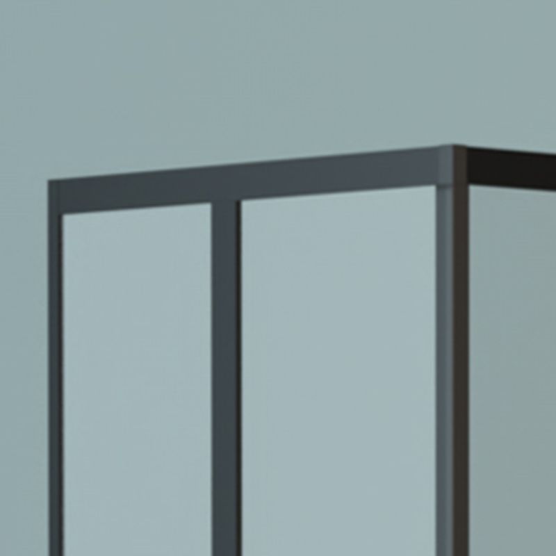 Square Black Framed Shower Enclosure Tempered Glass Shower Kit with Double Door Handles Clearhalo 'Bathroom Remodel & Bathroom Fixtures' 'Home Improvement' 'home_improvement' 'home_improvement_shower_stalls_enclosures' 'Shower Stalls & Enclosures' 'shower_stalls_enclosures' 'Showers & Bathtubs' 1200x1200_8fa35a6d-0af3-40b8-9592-4fbec174136d