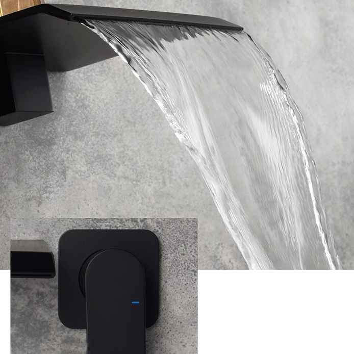 Fixed Roman Tub Faucet Trim Single Handle Wall Mounted Waterfall Tub Filler Clearhalo 'Bathroom Remodel & Bathroom Fixtures' 'Bathtub Faucets' 'bathtub_faucets' 'Home Improvement' 'home_improvement' 'home_improvement_bathtub_faucets' 1200x1200_8fa7ce10-6a9a-49c6-91a1-6eb65620c10c