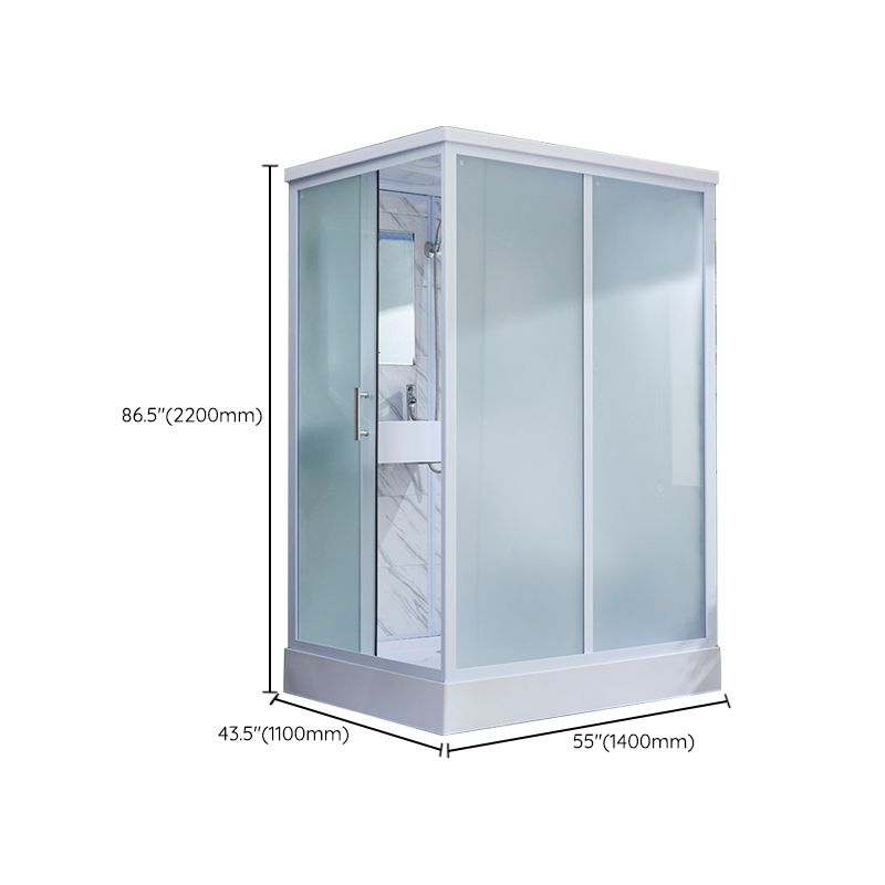43" W X 86" H Shower Stall Semi-Frameless Rectangle Sliding Shower Kit with Base Included Clearhalo 'Bathroom Remodel & Bathroom Fixtures' 'Home Improvement' 'home_improvement' 'home_improvement_shower_stalls_enclosures' 'Shower Stalls & Enclosures' 'shower_stalls_enclosures' 'Showers & Bathtubs' 1200x1200_8fb55800-5d15-45fc-ae35-5dc4cf9a4e89