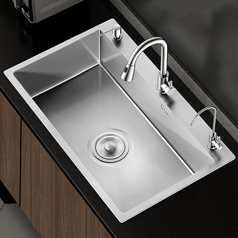 Classic Style Kitchen Sink Stainless Steel 3 Holes Kitchen Sink with Drain Strainer Kit Clearhalo 'Home Improvement' 'home_improvement' 'home_improvement_kitchen_sinks' 'Kitchen Remodel & Kitchen Fixtures' 'Kitchen Sinks & Faucet Components' 'Kitchen Sinks' 'kitchen_sinks' 1200x1200_8fbb9428-19f8-4ef2-8389-45841784f7d6