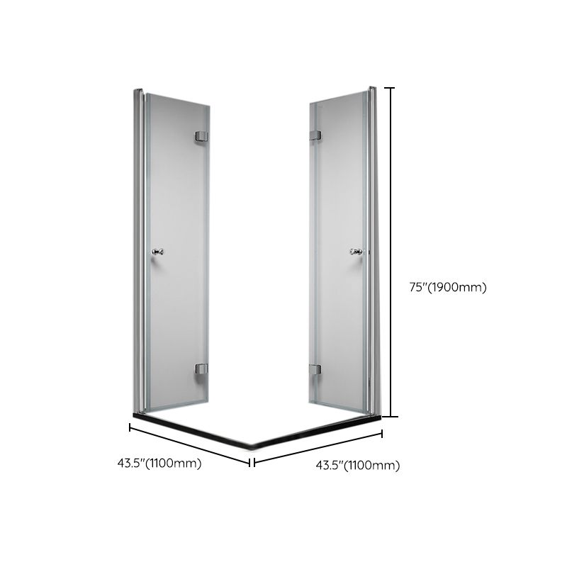 Semi Frameless Tempered Glass Shower Enclosure Folding Shower Screen Clearhalo 'Bathroom Remodel & Bathroom Fixtures' 'Home Improvement' 'home_improvement' 'home_improvement_shower_stalls_enclosures' 'Shower Stalls & Enclosures' 'shower_stalls_enclosures' 'Showers & Bathtubs' 1200x1200_8fca7015-d8cf-45b0-9ff1-83514c3e4fb0