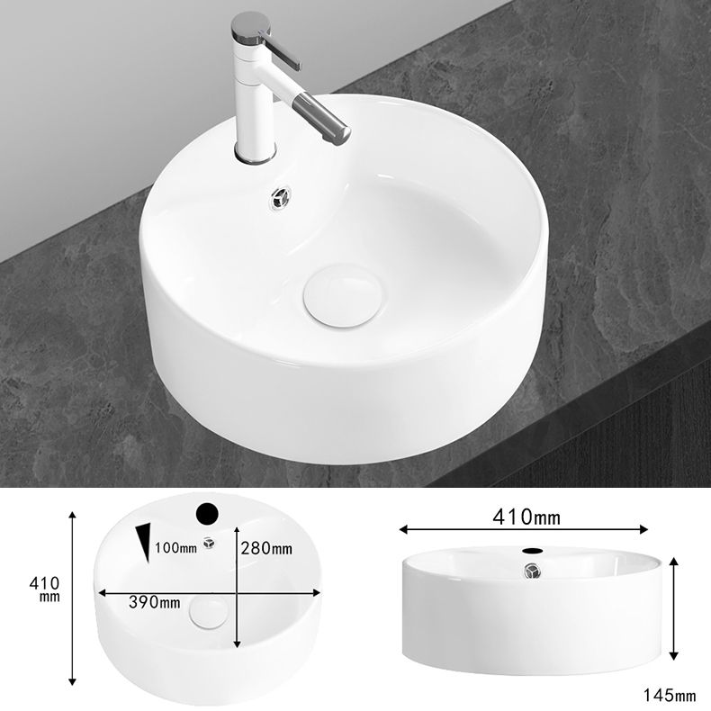 Modern Vessel Bathroom Sink Round Porcelain with Overflow Vessel Lavatory Sink Clearhalo 'Bathroom Remodel & Bathroom Fixtures' 'Bathroom Sinks & Faucet Components' 'Bathroom Sinks' 'bathroom_sink' 'Home Improvement' 'home_improvement' 'home_improvement_bathroom_sink' 1200x1200_8fcef0b9-9223-4cf3-964c-f09eb0a520e9