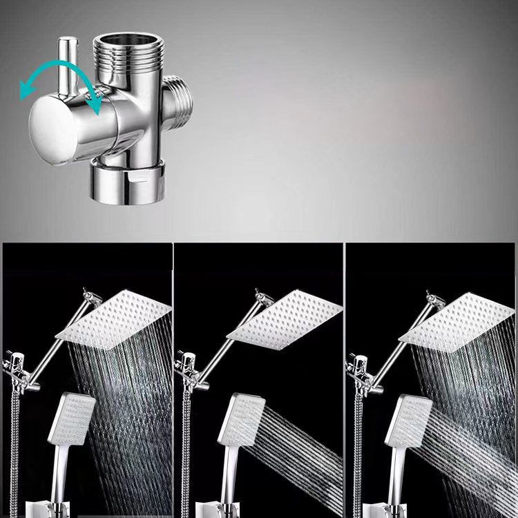 Classic Dual Shower Head Water Efficient Suqare Metal Dual Shower Head Clearhalo 'Bathroom Remodel & Bathroom Fixtures' 'Home Improvement' 'home_improvement' 'home_improvement_shower_heads' 'Shower Heads' 'shower_heads' 'Showers & Bathtubs Plumbing' 'Showers & Bathtubs' 1200x1200_8fe86387-267d-463b-91cc-14e2ba860fc9