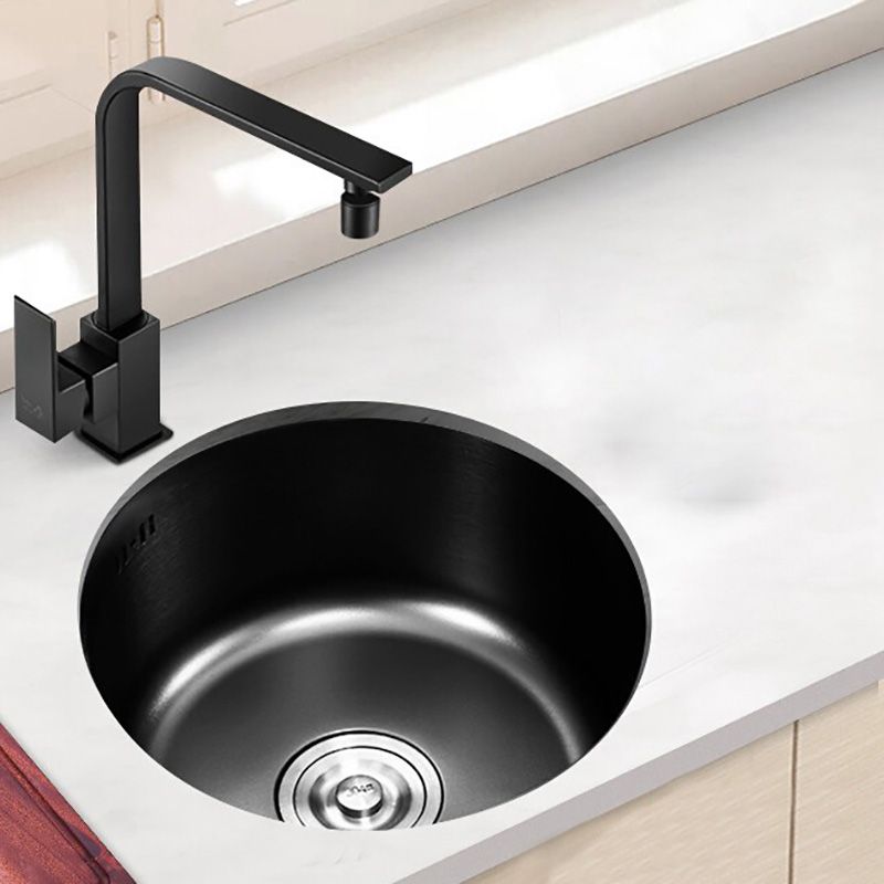 Single Bowl Kitchen Sink Stainless Steel Round Sink with Drain Assembly Clearhalo 'Home Improvement' 'home_improvement' 'home_improvement_kitchen_sinks' 'Kitchen Remodel & Kitchen Fixtures' 'Kitchen Sinks & Faucet Components' 'Kitchen Sinks' 'kitchen_sinks' 1200x1200_8ff3f2d7-7e84-4848-9926-f24b1c1fcfd0