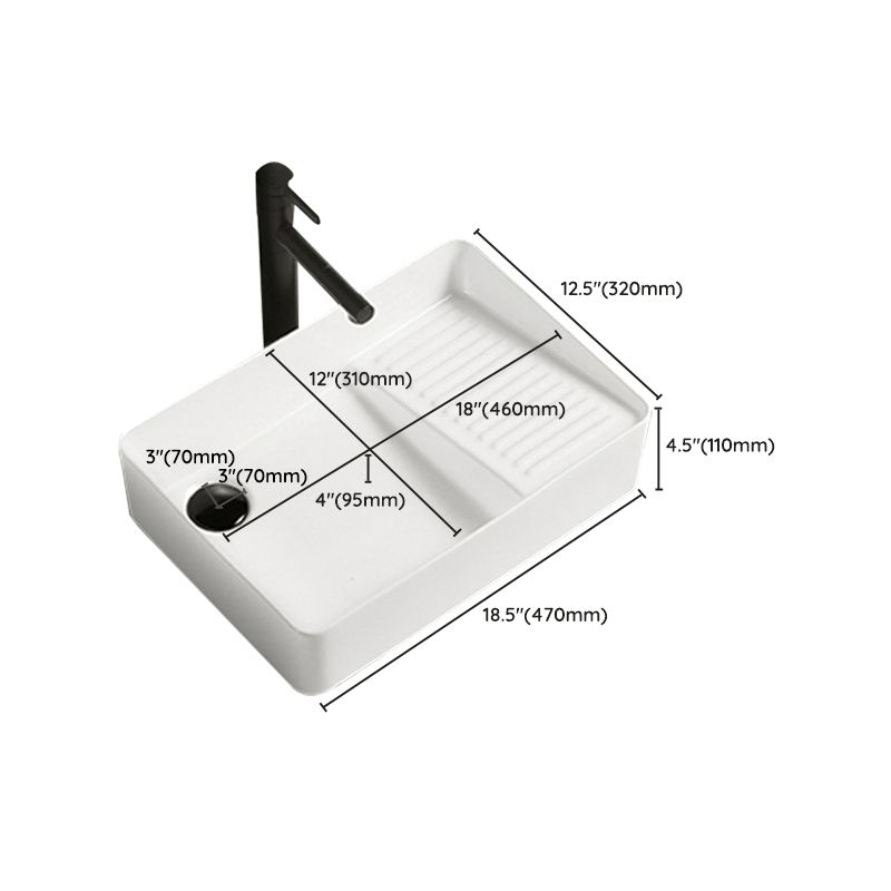 Modern Bathroom Sink Pop-Up Drain Porcelain Solid Color Rectangular Vessel Bathroom Sink Clearhalo 'Bathroom Remodel & Bathroom Fixtures' 'Bathroom Sinks & Faucet Components' 'Bathroom Sinks' 'bathroom_sink' 'Home Improvement' 'home_improvement' 'home_improvement_bathroom_sink' 1200x1200_902808f8-c062-4b4b-9645-9b4fb984939a