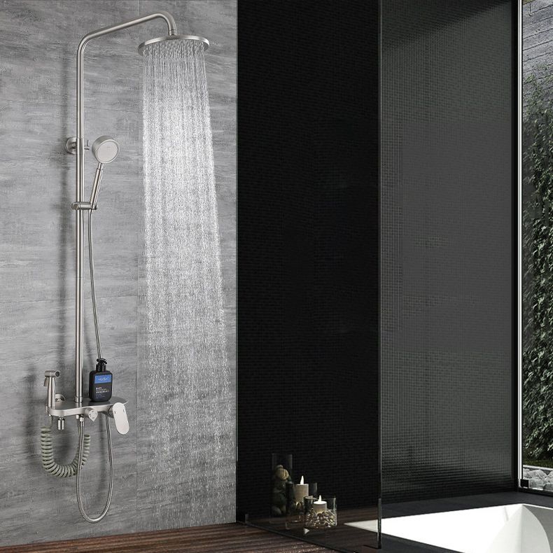 Modern Shower System Stainless Steel Adjustable Shower Head Shower Combo Clearhalo 'Bathroom Remodel & Bathroom Fixtures' 'Home Improvement' 'home_improvement' 'home_improvement_shower_faucets' 'Shower Faucets & Systems' 'shower_faucets' 'Showers & Bathtubs Plumbing' 'Showers & Bathtubs' 1200x1200_903836a0-206f-40a5-8029-22820a8429f6