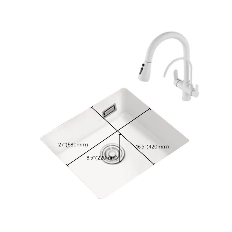 Kitchen Ceramic Sink White Pull-out Faucet Anti-spill Rectangular Sink Clearhalo 'Home Improvement' 'home_improvement' 'home_improvement_kitchen_sinks' 'Kitchen Remodel & Kitchen Fixtures' 'Kitchen Sinks & Faucet Components' 'Kitchen Sinks' 'kitchen_sinks' 1200x1200_9044e9fb-50cd-42ba-8aac-1abe347353a7