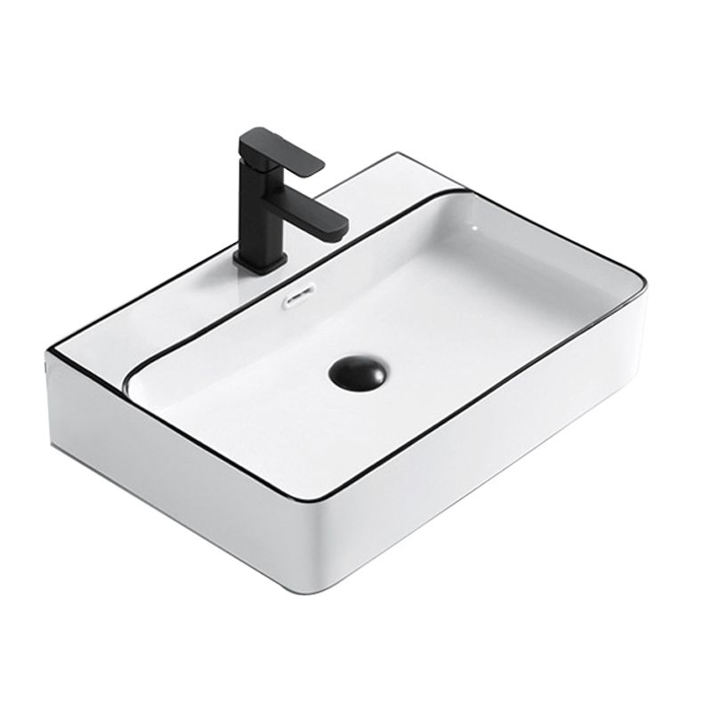 Modern Bathroom Sink Porcelain Rectangular with Overflow and Drain Assembly Basin Sink Clearhalo 'Bathroom Remodel & Bathroom Fixtures' 'Bathroom Sinks & Faucet Components' 'Bathroom Sinks' 'bathroom_sink' 'Home Improvement' 'home_improvement' 'home_improvement_bathroom_sink' 1200x1200_904f2cc1-8451-4829-8ea2-5df273cc6957