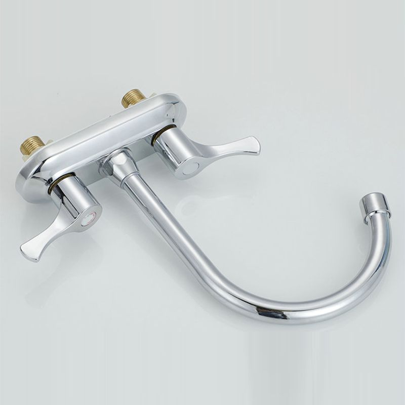 Contemporary Water Filler Double Handle Kitchen Faucet with Deck Plate Clearhalo 'Home Improvement' 'home_improvement' 'home_improvement_kitchen_faucets' 'Kitchen Faucets' 'Kitchen Remodel & Kitchen Fixtures' 'Kitchen Sinks & Faucet Components' 'kitchen_faucets' 1200x1200_905a533a-4f47-4414-867e-755ca4fc89f0