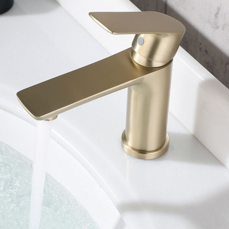 Modern Brass Basin Faucet Single Hole Bathroom Faucet Lever Handle Sink Faucet Clearhalo 'Bathroom Remodel & Bathroom Fixtures' 'Bathroom Sink Faucets' 'Bathroom Sinks & Faucet Components' 'bathroom_sink_faucets' 'Home Improvement' 'home_improvement' 'home_improvement_bathroom_sink_faucets' 1200x1200_9077df48-bc50-4f80-b573-de37d555e122