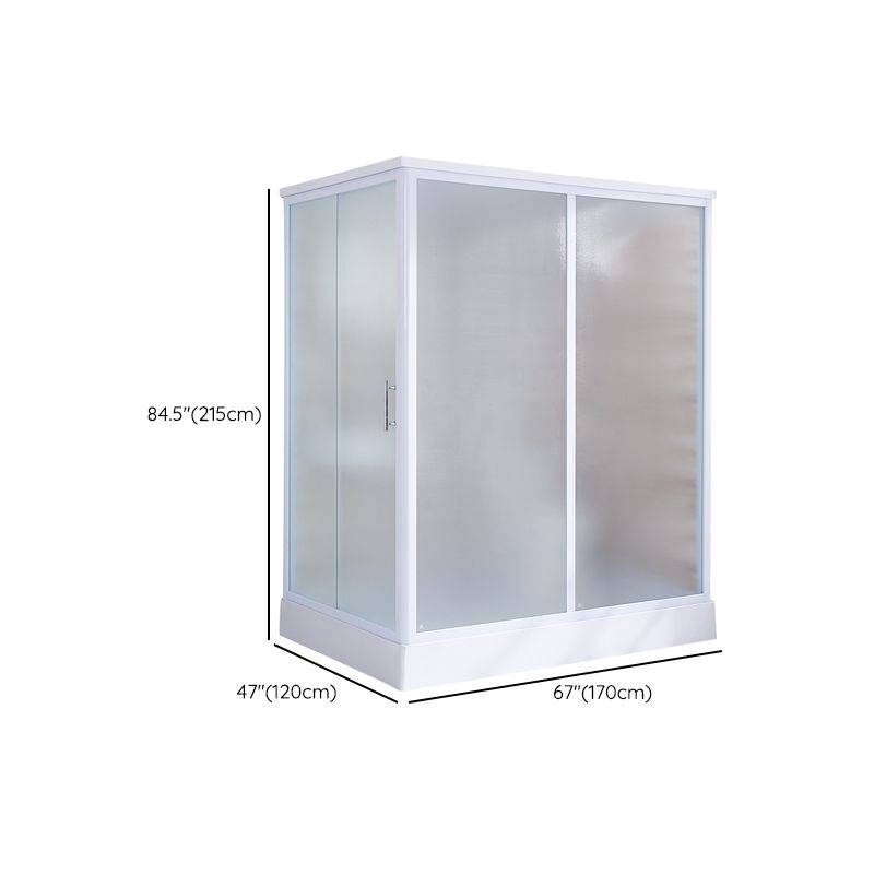Rectangle Tempered Glass Shower Enclosure White Framed Shower Stall Clearhalo 'Bathroom Remodel & Bathroom Fixtures' 'Home Improvement' 'home_improvement' 'home_improvement_shower_stalls_enclosures' 'Shower Stalls & Enclosures' 'shower_stalls_enclosures' 'Showers & Bathtubs' 1200x1200_9099ec5a-7b54-4c9e-947a-f49bc86ba53b