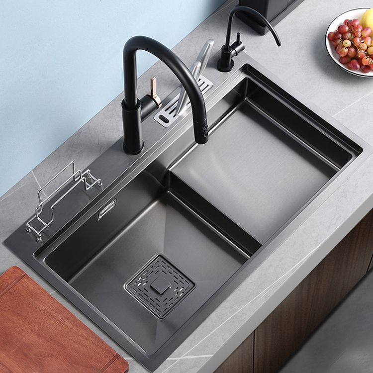 Stainless Steel Rectangle Sink 2 Holes Drop-In Kitchen Sink with Drain Assembly Clearhalo 'Home Improvement' 'home_improvement' 'home_improvement_kitchen_sinks' 'Kitchen Remodel & Kitchen Fixtures' 'Kitchen Sinks & Faucet Components' 'Kitchen Sinks' 'kitchen_sinks' 1200x1200_90a50276-bfce-4510-aaa4-20fd597d43e2