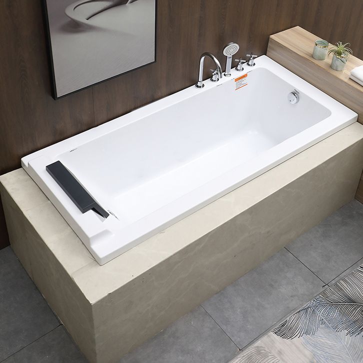 Acrylic Soaking Bathtub Antique Finish Drop-in Back to Wall Bath Tub Clearhalo 'Bathroom Remodel & Bathroom Fixtures' 'Bathtubs' 'Home Improvement' 'home_improvement' 'home_improvement_bathtubs' 'Showers & Bathtubs' 1200x1200_90dad9ba-d22c-4505-9df8-287773eca159
