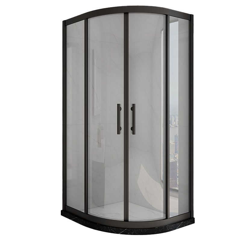 Black Neo-Angle Shower Enclosure Easy Clean Glass Shower Enclosure on Corner Clearhalo 'Bathroom Remodel & Bathroom Fixtures' 'Home Improvement' 'home_improvement' 'home_improvement_shower_stalls_enclosures' 'Shower Stalls & Enclosures' 'shower_stalls_enclosures' 'Showers & Bathtubs' 1200x1200_90fcdf13-766a-436a-86ef-3ef611f5aac0