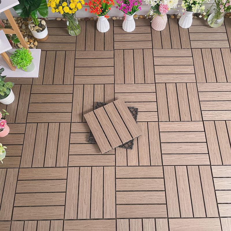 Water-resistant Deck Plank Stripe Composite Square Outdoor Floor Board Patio Clearhalo 'Home Improvement' 'home_improvement' 'home_improvement_outdoor_deck_tiles_planks' 'Outdoor Deck Tiles & Planks' 'Outdoor Flooring & Tile' 'Outdoor Remodel' 'outdoor_deck_tiles_planks' 1200x1200_9105ba58-b558-41f7-bc10-0263599c22a7