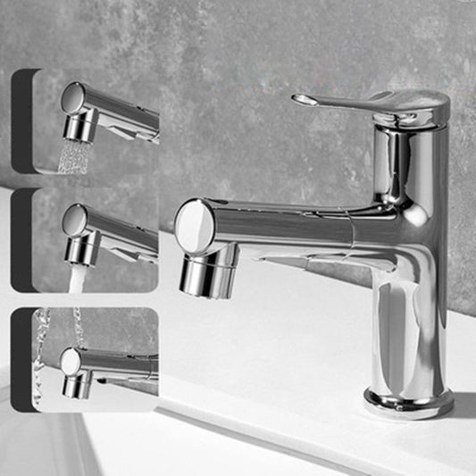 Contemporary Style Faucet Single Lever Handle Faucet with Swivel Spout Clearhalo 'Bathroom Remodel & Bathroom Fixtures' 'Bathroom Sink Faucets' 'Bathroom Sinks & Faucet Components' 'bathroom_sink_faucets' 'Home Improvement' 'home_improvement' 'home_improvement_bathroom_sink_faucets' 1200x1200_910aa1e9-cf66-4b63-924b-1304bf485e00