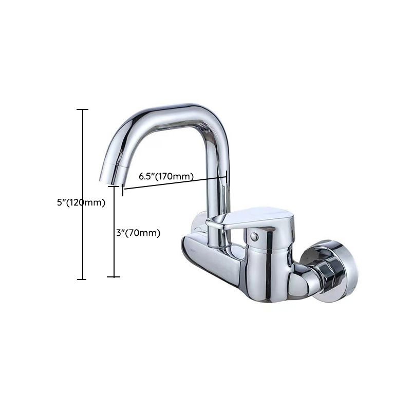 Modern Metal Wall-mounted Kitchen Faucet One Handle High Arch Water Filler Clearhalo 'Home Improvement' 'home_improvement' 'home_improvement_kitchen_faucets' 'Kitchen Faucets' 'Kitchen Remodel & Kitchen Fixtures' 'Kitchen Sinks & Faucet Components' 'kitchen_faucets' 1200x1200_9114a9f3-3f7b-46b0-9cf0-2071e478215c