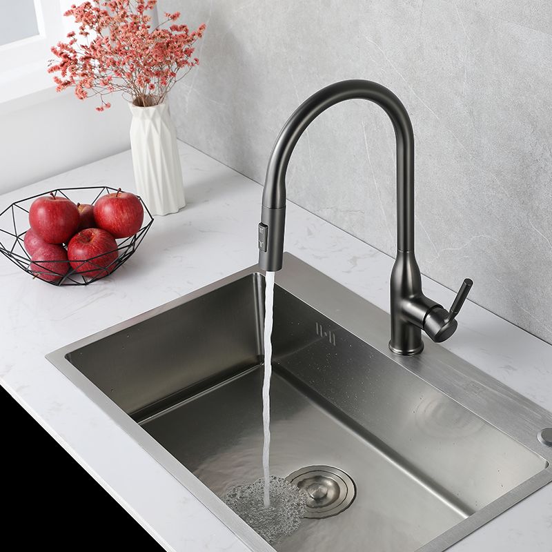 Modern Kitchen Faucet Pull down Sprayer Bar Faucet with Handle and Supply Line Clearhalo 'Home Improvement' 'home_improvement' 'home_improvement_kitchen_faucets' 'Kitchen Faucets' 'Kitchen Remodel & Kitchen Fixtures' 'Kitchen Sinks & Faucet Components' 'kitchen_faucets' 1200x1200_912183aa-f299-4649-80d6-a9c874f1f929