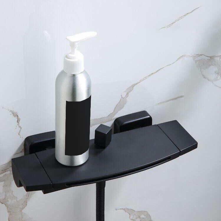 Waterfall Spout Tub Filler Handshower Lever Handle Wall-Mounted Shower Hose Tub Faucet Clearhalo 'Bathroom Remodel & Bathroom Fixtures' 'Bathtub Faucets' 'bathtub_faucets' 'Home Improvement' 'home_improvement' 'home_improvement_bathtub_faucets' 1200x1200_9127cfad-087d-4a9f-b0b9-278c313380b1