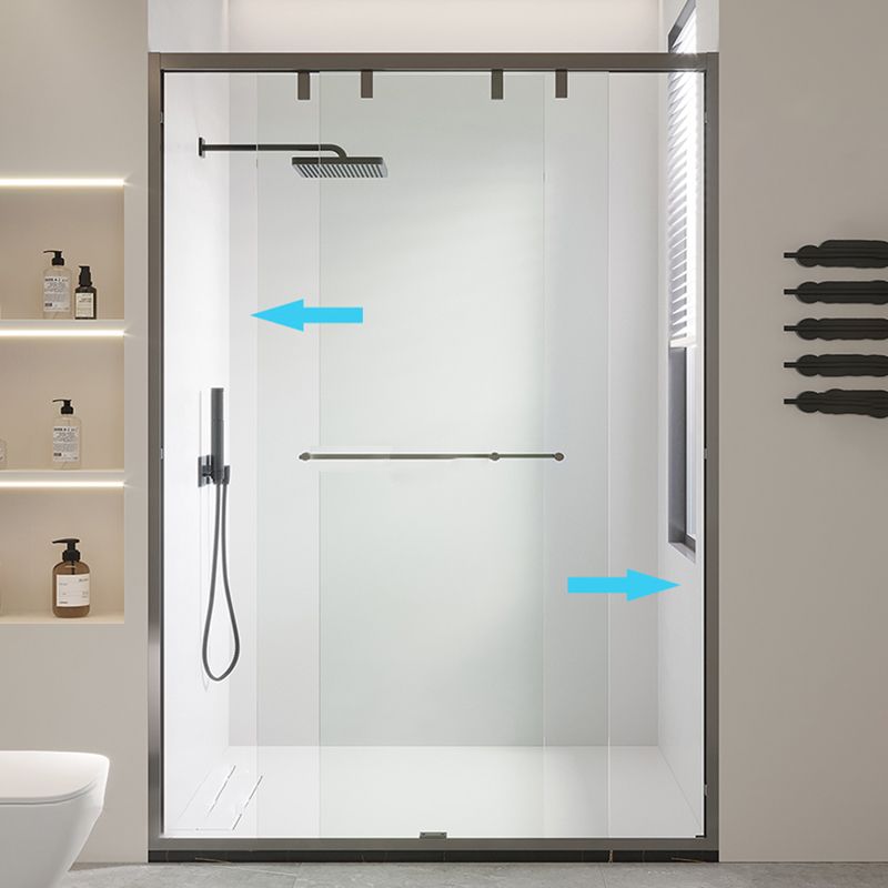 Double Sliding Shower Doors Semi-Frameless Clear Shower Door Clearhalo 'Bathroom Remodel & Bathroom Fixtures' 'Home Improvement' 'home_improvement' 'home_improvement_shower_tub_doors' 'Shower and Tub Doors' 'shower_tub_doors' 'Showers & Bathtubs' 1200x1200_912c8580-4e06-46a9-991b-1c6dcb32287d