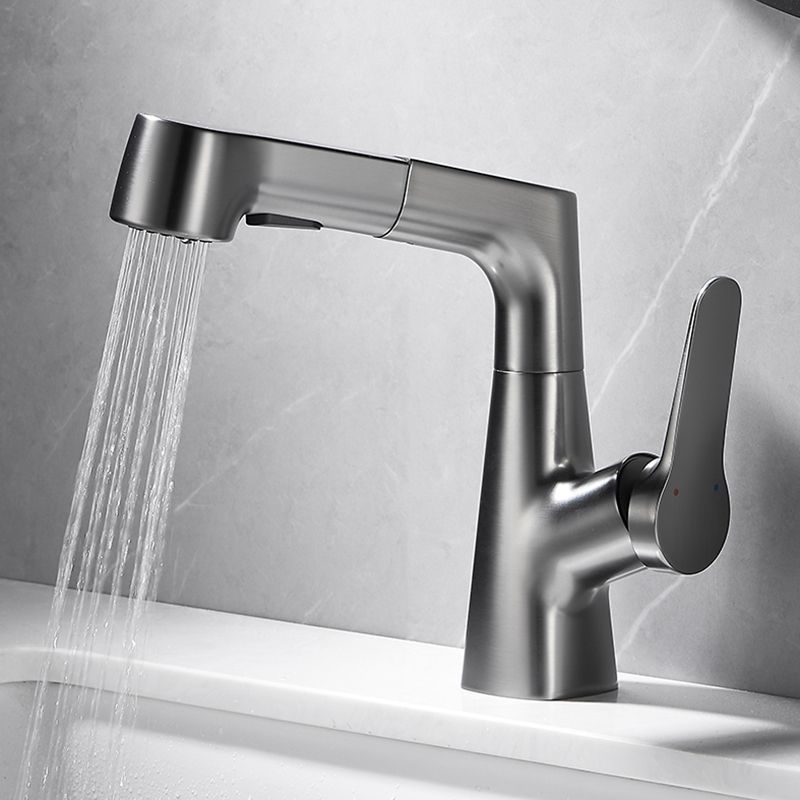 Bathroom Vessel Faucet High-Arc Swivel Spout Single Handle Faucet with Pull Out Sprayer Clearhalo 'Bathroom Remodel & Bathroom Fixtures' 'Bathroom Sink Faucets' 'Bathroom Sinks & Faucet Components' 'bathroom_sink_faucets' 'Home Improvement' 'home_improvement' 'home_improvement_bathroom_sink_faucets' 1200x1200_9131d505-7518-44be-b74a-bfe114ca81da