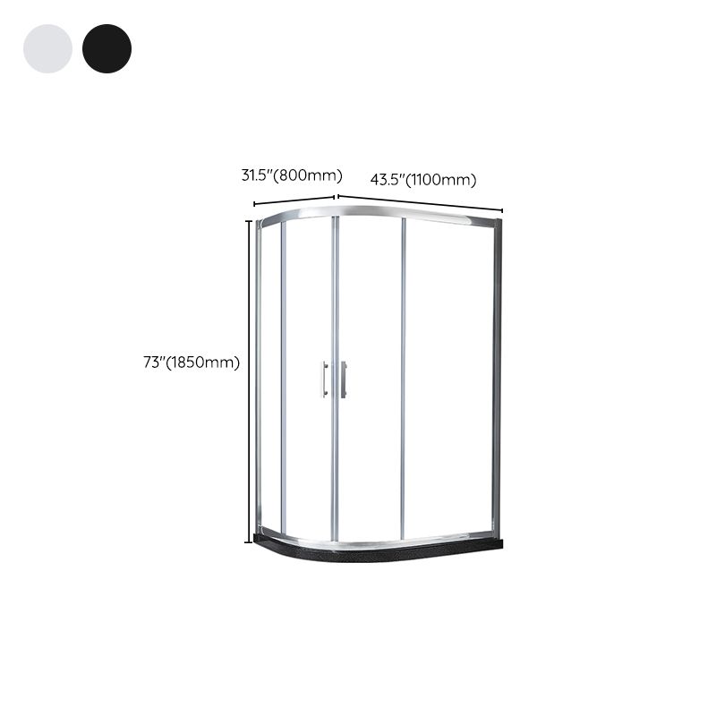 Double Sliding Frame Shower Doors Transparent TemperedShower Door Clearhalo 'Bathroom Remodel & Bathroom Fixtures' 'Home Improvement' 'home_improvement' 'home_improvement_shower_tub_doors' 'Shower and Tub Doors' 'shower_tub_doors' 'Showers & Bathtubs' 1200x1200_91403098-27e8-4d0d-bffa-22bfd7fc7adf