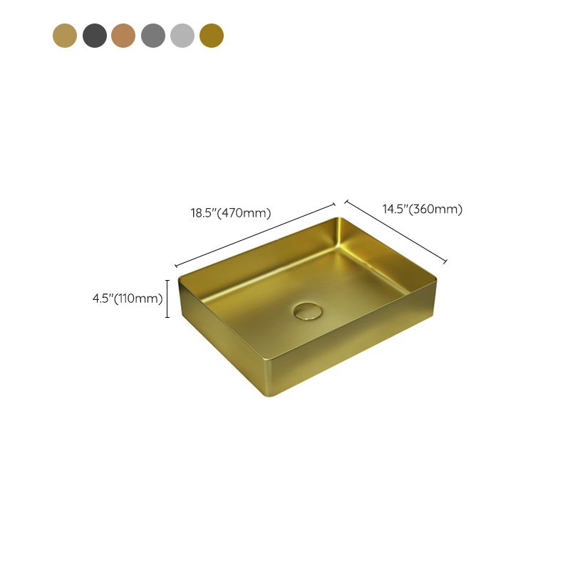 Metal Rectangular Bathroom Sink Modern Bathroom Sink with Faucet Clearhalo 'Bathroom Remodel & Bathroom Fixtures' 'Bathroom Sinks & Faucet Components' 'Bathroom Sinks' 'bathroom_sink' 'Home Improvement' 'home_improvement' 'home_improvement_bathroom_sink' 1200x1200_914f218a-a311-4b15-a9ca-d171027b30da