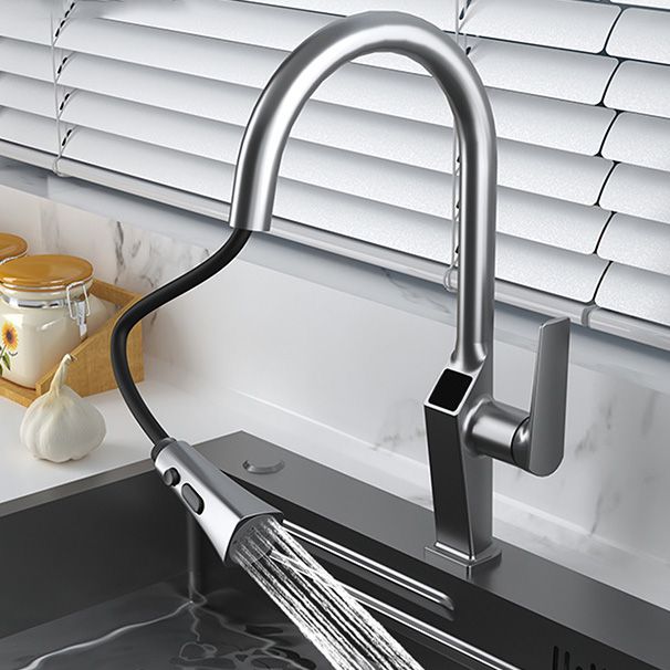 Metal Kitchen Faucet Pull down Sprayer Kitchen Faucet with Single Handle Clearhalo 'Home Improvement' 'home_improvement' 'home_improvement_kitchen_faucets' 'Kitchen Faucets' 'Kitchen Remodel & Kitchen Fixtures' 'Kitchen Sinks & Faucet Components' 'kitchen_faucets' 1200x1200_915310af-33d4-405b-b5cb-ff7322044840