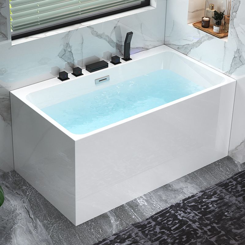 Back to Wall Soaking Bathtub Modern Rectangular Antique Finish Bathtub Clearhalo 'Bathroom Remodel & Bathroom Fixtures' 'Bathtubs' 'Home Improvement' 'home_improvement' 'home_improvement_bathtubs' 'Showers & Bathtubs' 1200x1200_9164ea95-e032-454b-a577-c523c5bdff08