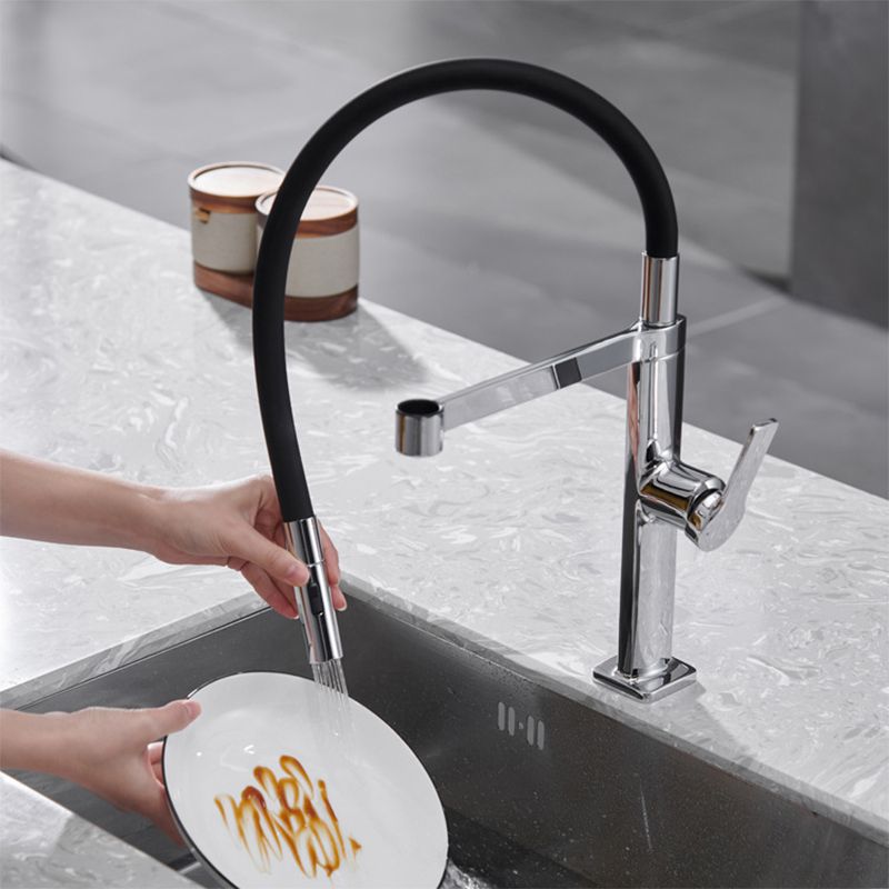 Modern Kitchen Sink Faucet Stainless Steel Single Handle High Arc Kitchen Faucet Clearhalo 'Home Improvement' 'home_improvement' 'home_improvement_kitchen_faucets' 'Kitchen Faucets' 'Kitchen Remodel & Kitchen Fixtures' 'Kitchen Sinks & Faucet Components' 'kitchen_faucets' 1200x1200_91655283-a563-4393-b61d-35022a523056