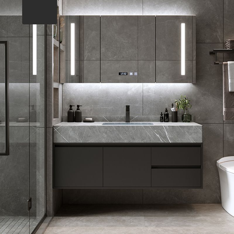 Modern Wall Mount Bathroom Vanity Set Stone Bathroom Vanity with Mirror Clearhalo 'Bathroom Remodel & Bathroom Fixtures' 'Bathroom Vanities' 'bathroom_vanities' 'Home Improvement' 'home_improvement' 'home_improvement_bathroom_vanities' 1200x1200_9167a5df-2656-4c1b-aeea-0440f851efe9