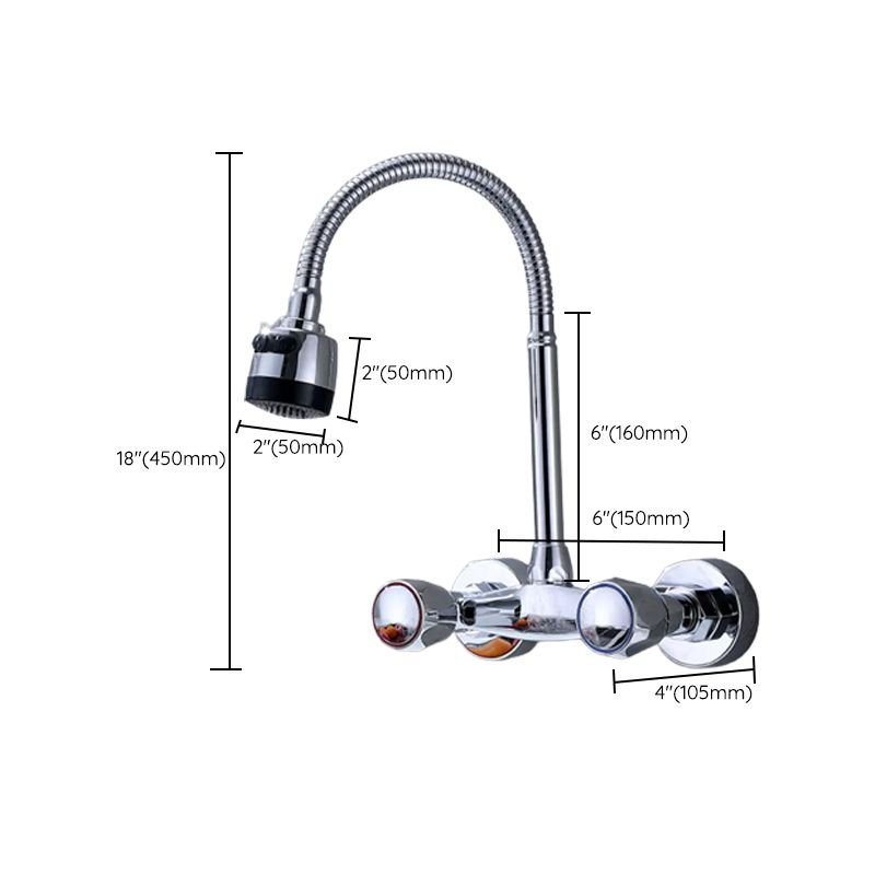 Modern Bar Faucet Brass Knob Handle Swivel Spout Wall Mounted Pot Filler Faucet Clearhalo 'Home Improvement' 'home_improvement' 'home_improvement_kitchen_faucets' 'Kitchen Faucets' 'Kitchen Remodel & Kitchen Fixtures' 'Kitchen Sinks & Faucet Components' 'kitchen_faucets' 1200x1200_9174a53c-f852-4b54-bfd2-df986bd9edb6