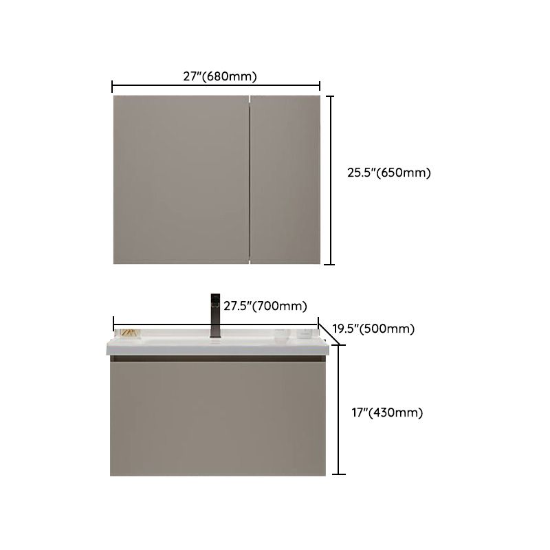 Fashionable Bathroom Vanity Wall Mounted Ceramic Top Faucet Included Clearhalo 'Bathroom Remodel & Bathroom Fixtures' 'Bathroom Vanities' 'bathroom_vanities' 'Home Improvement' 'home_improvement' 'home_improvement_bathroom_vanities' 1200x1200_9175e42b-62a0-4d4e-b322-5c75347ca646