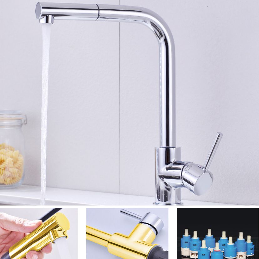 Modern Kitchen Faucet Brass Pull out Faucet with Sprayer and Magnetic Docking Pot Filler Clearhalo 'Home Improvement' 'home_improvement' 'home_improvement_kitchen_faucets' 'Kitchen Faucets' 'Kitchen Remodel & Kitchen Fixtures' 'Kitchen Sinks & Faucet Components' 'kitchen_faucets' 1200x1200_91901f28-2bf8-479b-9013-c4c967620341