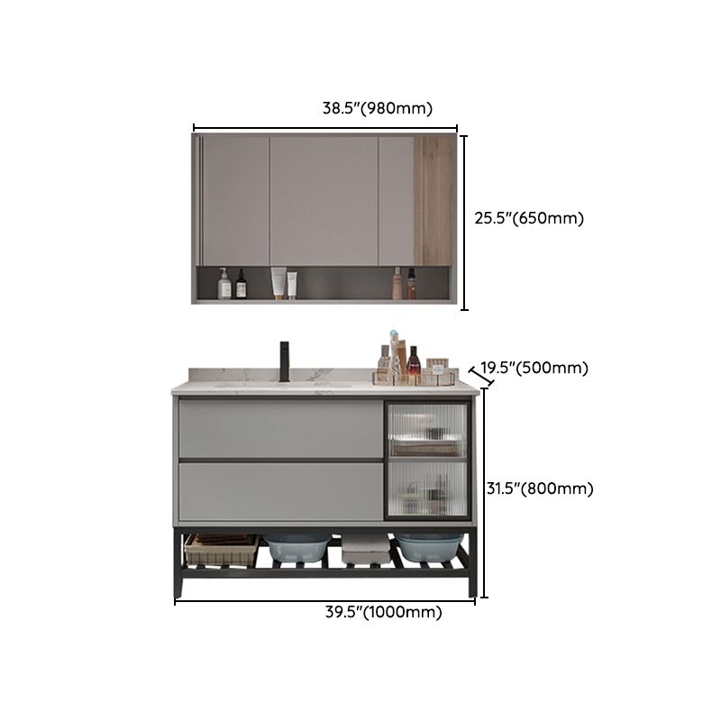Bathroom Vanity Set Drawers Storage Shelf Ceramic Sink Vanity Set Clearhalo 'Bathroom Remodel & Bathroom Fixtures' 'Bathroom Vanities' 'bathroom_vanities' 'Home Improvement' 'home_improvement' 'home_improvement_bathroom_vanities' 1200x1200_9192b5cf-4301-48fb-8c8e-8527254a5f1d