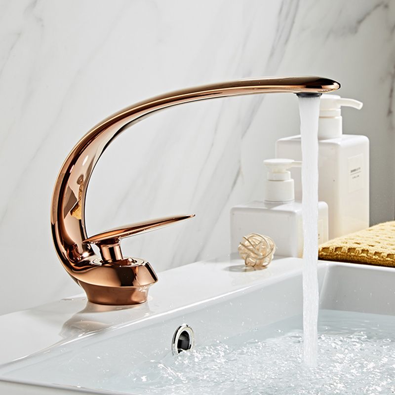 Luxury Single Handle Sink Faucet Brass Bathroom Gooseneck Faucet Clearhalo 'Bathroom Remodel & Bathroom Fixtures' 'Bathroom Sink Faucets' 'Bathroom Sinks & Faucet Components' 'bathroom_sink_faucets' 'Home Improvement' 'home_improvement' 'home_improvement_bathroom_sink_faucets' 1200x1200_91b54e95-6fbe-4fbb-9fa0-7560e965bfc9