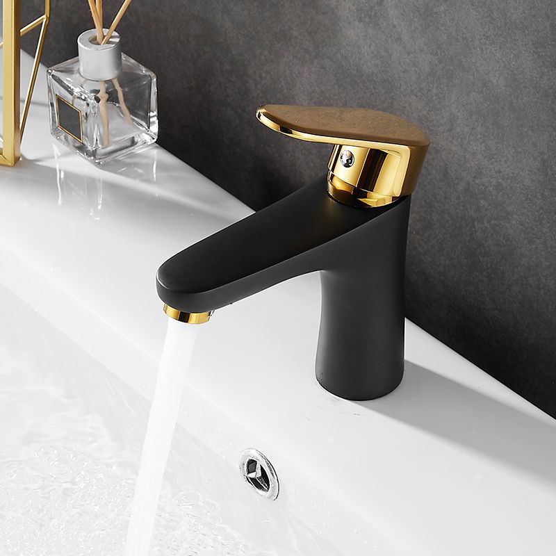 Black-Gold Vessel Sink Faucet Lever Handle Low Arc Vessel Faucet Clearhalo 'Bathroom Remodel & Bathroom Fixtures' 'Bathroom Sink Faucets' 'Bathroom Sinks & Faucet Components' 'bathroom_sink_faucets' 'Home Improvement' 'home_improvement' 'home_improvement_bathroom_sink_faucets' 1200x1200_91c09619-889c-49aa-9041-504287ac55a0