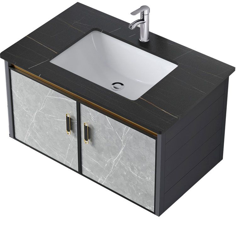 Wall Mounted Vanity Set Drawers Ceramic Sink Faucet Vanity Set with Mirror Clearhalo 'Bathroom Remodel & Bathroom Fixtures' 'Bathroom Vanities' 'bathroom_vanities' 'Home Improvement' 'home_improvement' 'home_improvement_bathroom_vanities' 1200x1200_91c5e918-b0a3-4178-8395-a1edab09491f