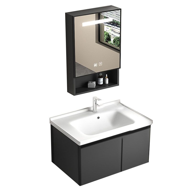 Aluminum Bathroom Vanity Set Doors Wall Mounted Doors Grey Single Sink with Mirror Clearhalo 'Bathroom Remodel & Bathroom Fixtures' 'Bathroom Vanities' 'bathroom_vanities' 'Home Improvement' 'home_improvement' 'home_improvement_bathroom_vanities' 1200x1200_91c97132-6f41-4b5c-953b-c20f482ed076