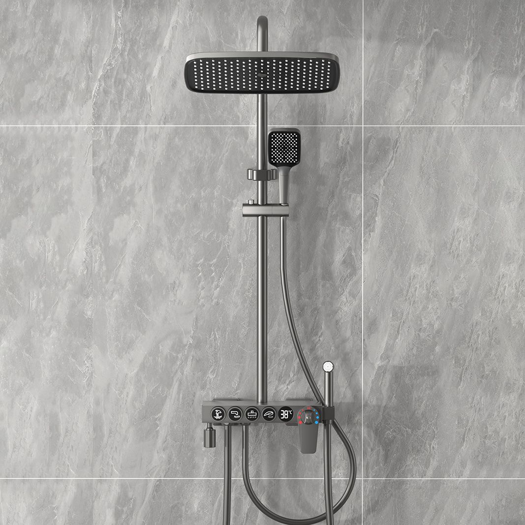 Modern Shower Combo Brass Handheld Shower Head Wall Mounted Shower Set Clearhalo 'Bathroom Remodel & Bathroom Fixtures' 'Home Improvement' 'home_improvement' 'home_improvement_shower_faucets' 'Shower Faucets & Systems' 'shower_faucets' 'Showers & Bathtubs Plumbing' 'Showers & Bathtubs' 1200x1200_91ccc43e-0a00-4697-a32c-2fb875ea90e2