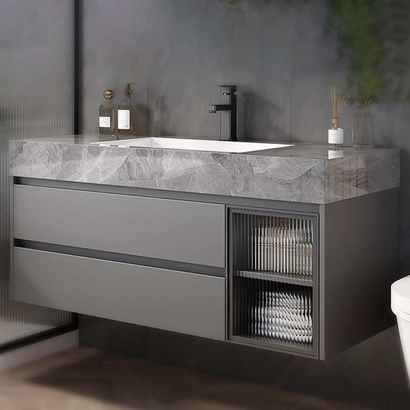 Modern Wall Mount Bath Vanity Gray Tone Vanity Cabinet with Mirror Cabinet Clearhalo 'Bathroom Remodel & Bathroom Fixtures' 'Bathroom Vanities' 'bathroom_vanities' 'Home Improvement' 'home_improvement' 'home_improvement_bathroom_vanities' 1200x1200_91dd3d14-3fd4-4238-bc0c-caa63df5be6e