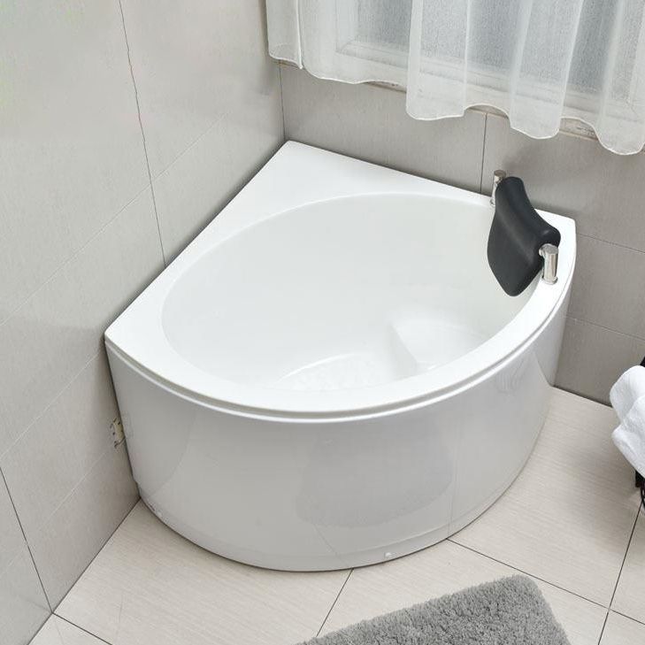 Corner Modern Bath Acrylic Soaking White Back to Wall Bathtub Clearhalo 'Bathroom Remodel & Bathroom Fixtures' 'Bathtubs' 'Home Improvement' 'home_improvement' 'home_improvement_bathtubs' 'Showers & Bathtubs' 1200x1200_91e3b4b7-4a08-479e-b794-68fb15df904d