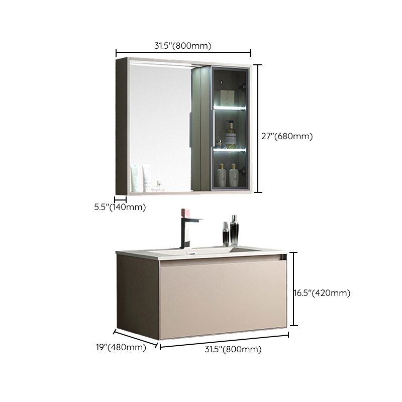 Contemporary Wooden Vanity Cabinet Mirror Bathroom Vanity Set with Storage Shelving Clearhalo 'Bathroom Remodel & Bathroom Fixtures' 'Bathroom Vanities' 'bathroom_vanities' 'Home Improvement' 'home_improvement' 'home_improvement_bathroom_vanities' 1200x1200_91e74b2f-2ff3-45e7-a0e6-62c8cae07622