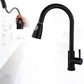 Kitchen Faucet Cold and Hot Controlled Rod Handle Stainless Black Kitchen Faucet Clearhalo 'Home Improvement' 'home_improvement' 'home_improvement_kitchen_faucets' 'Kitchen Faucets' 'Kitchen Remodel & Kitchen Fixtures' 'Kitchen Sinks & Faucet Components' 'kitchen_faucets' 1200x1200_91e9f279-acd8-40f7-9c12-5d2811d7d92c