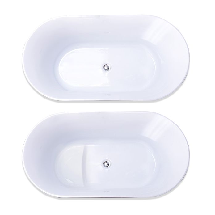 Antique Finish Soaking Bathtub Acrylic Back to Wall Bath Tub (Board not Included) Clearhalo 'Bathroom Remodel & Bathroom Fixtures' 'Bathtubs' 'Home Improvement' 'home_improvement' 'home_improvement_bathtubs' 'Showers & Bathtubs' 1200x1200_91fd7426-a8f2-4b31-bb7d-626dee3f2f4d
